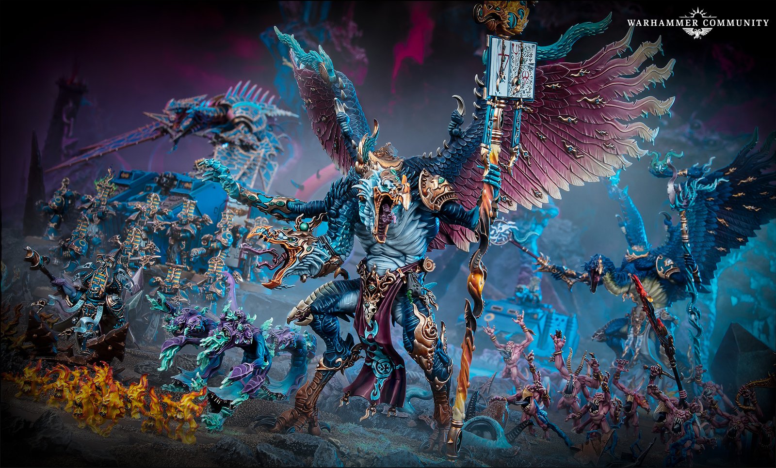 A Thousand Sons host led by a Lord of Change, the Legion whose sorcerer Ahriman once bound Be'lakor