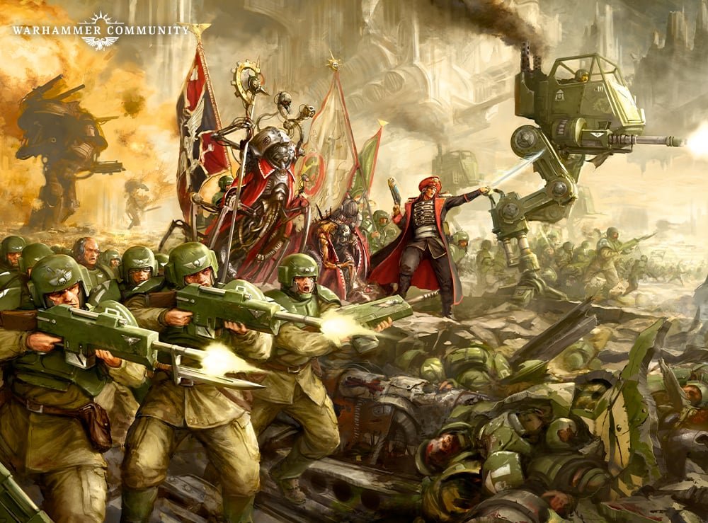 Cadian shock troops holding the line during the 13th Black Crusade