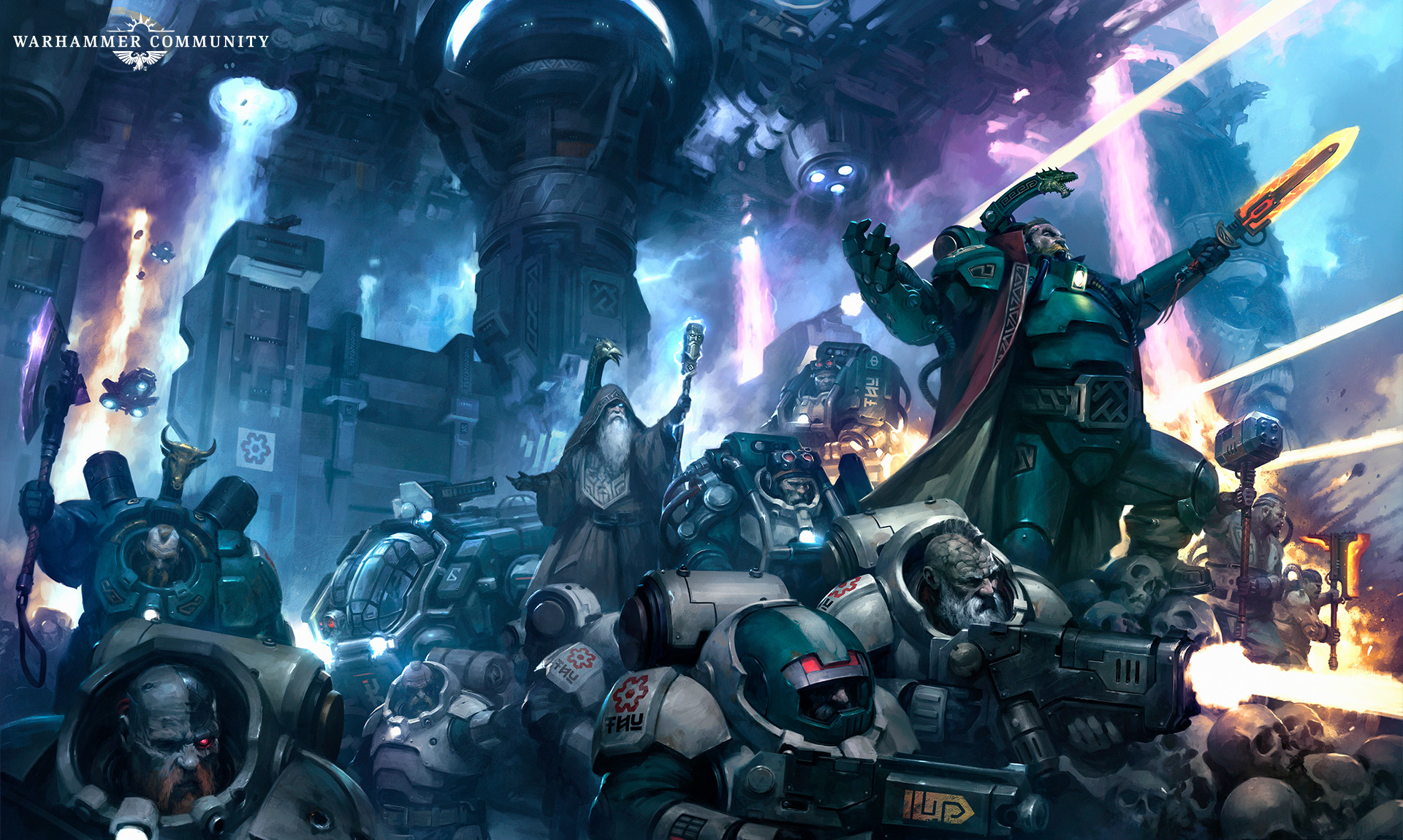 Votann battle scene with Grimnyr and Hearthkyn