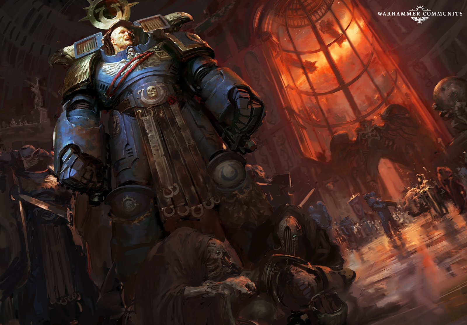 Kaius Konorius fights beside Marneus Calgar and the Ultramarines