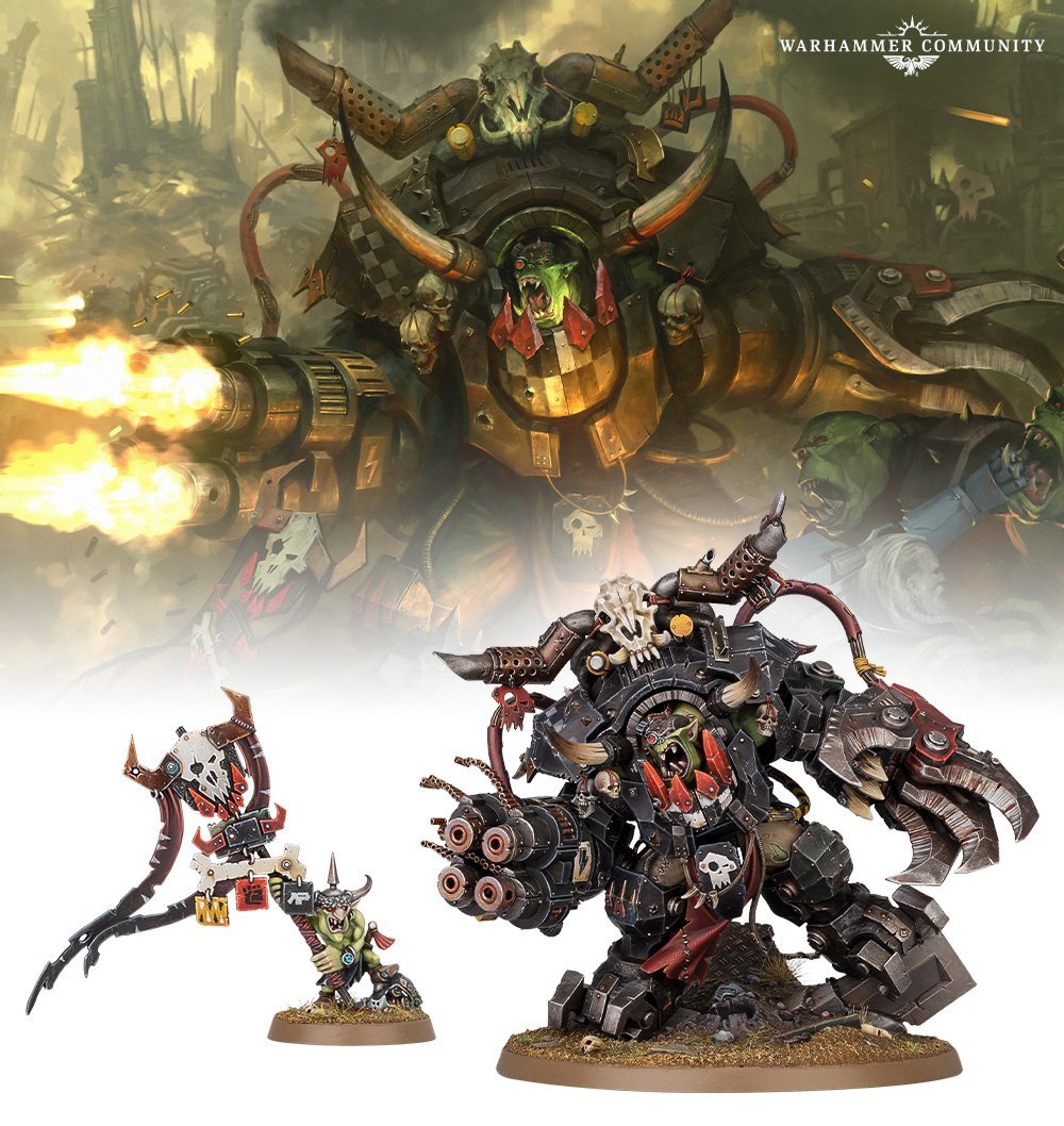 Ghazghkull Thraka in mega armour, the warlord who launched the WAAAGH! against Armageddon