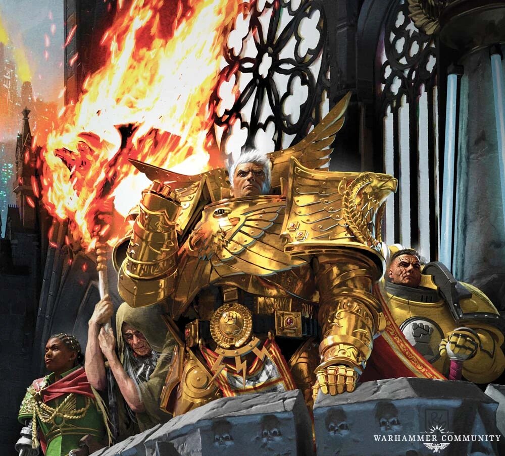Rogal Dorn and Malcador the Sigillite during the Horus Heresy