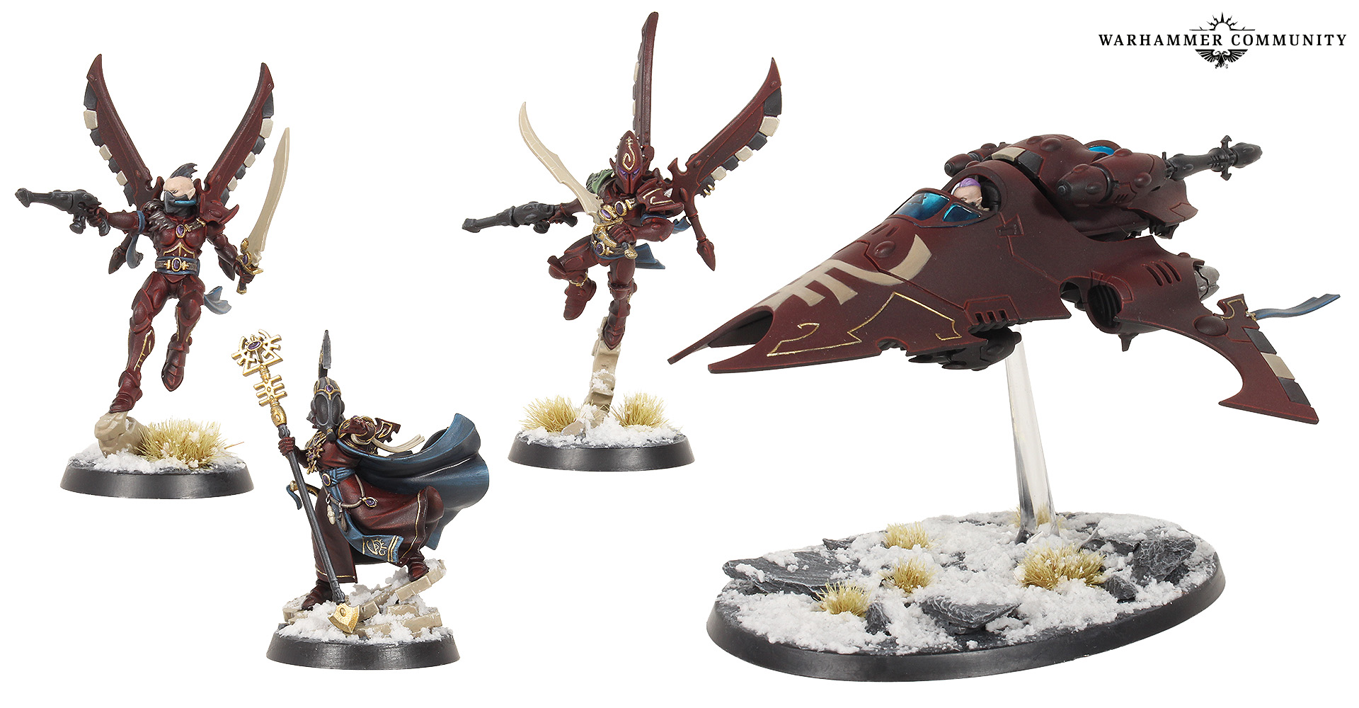 Drukhari raiders deploying from skyborne transports